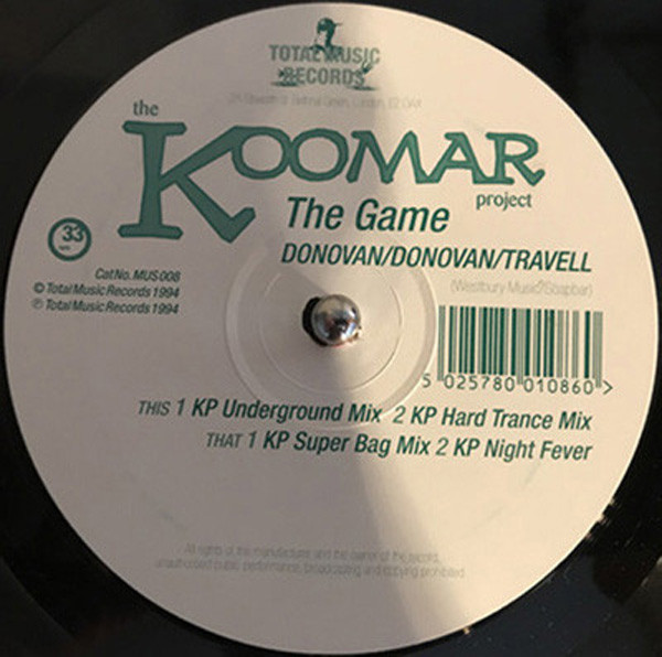 Cover zu The Koomar Project - The Game | 1994 | Vinyl | Electronic | UK Schallplatten Ankauf