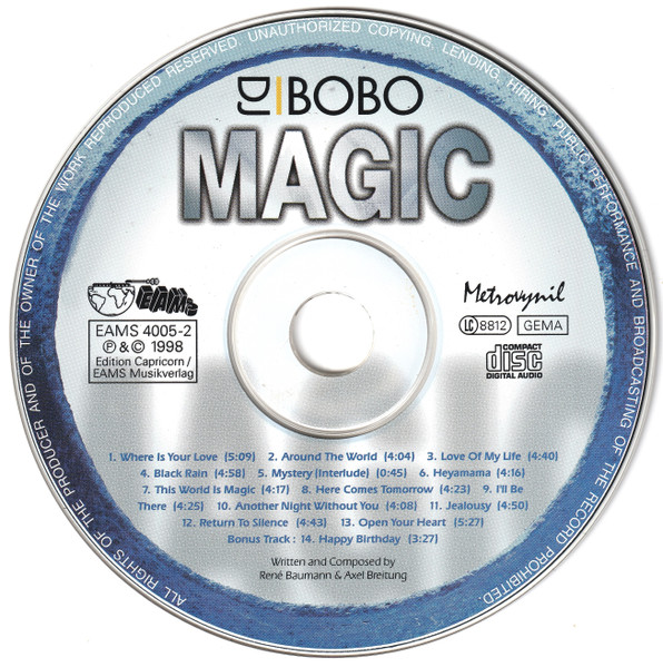 Cover zu DJ BoBo - Magic (Limited LED-Edition) | 1998 | Vinyl | Electronic | Germany