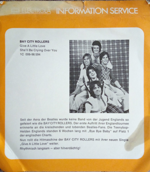 Cover zu Bay City Rollers - Give A Little Love | 1975 | Vinyl | Rock, Pop | Germany