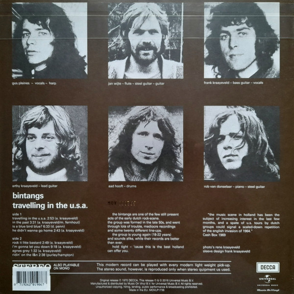 Cover zu Bintangs - Travelling In The U.S.A. | 2022 | Vinyl | Rock, Blues | Netherlands Schallplatten Ankauf