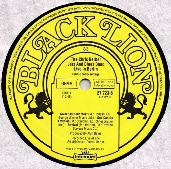 Cover zu The Chris Barber Jazz And Blues Band - Live In Berlin | 1973 | Vinyl | Jazz | Germany Schallplatten Ankauf