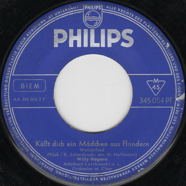 Cover zu Willy Hagara - Küsst Dich Ein Mädchen Aus Flandern | 1958 | Vinyl | Pop | Germany