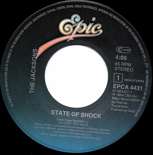 Cover zu The Jacksons - State Of Shock | 1984 | Vinyl | Electronic, Rock | Europe Schallplatten Ankauf