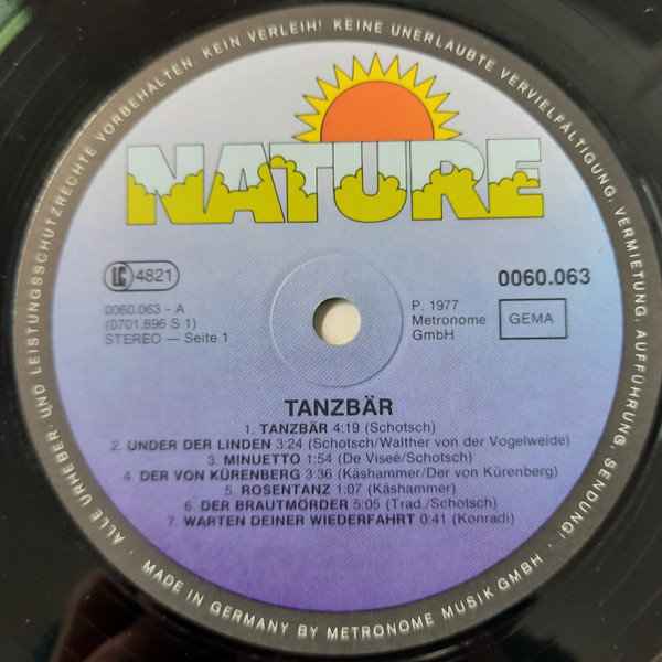 Cover zu Tanzbär (2) - Tanzbär | 1977 | Vinyl, LP, Album | Folk, World, & Country | Germany
