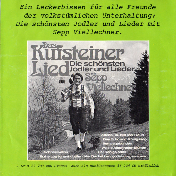 Cover zu Sepp Viellechner - La Pastorella »Die Schäferin Vom Val Gardena« | 1976 | Vinyl | Pop, Folk, World, & Country | Germany