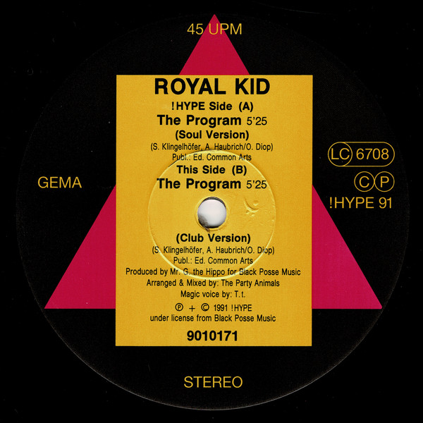 Cover zu Royal Kid - The Program | 1991 | Vinyl | Electronic | Germany, Austria, & Switzerland Schallplatten Ankauf