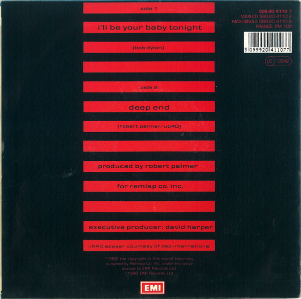 Cover zu Robert Palmer And UB40 - I'll Be Your Baby Tonight | 1990 | Vinyl | Rock, Pop | Europe