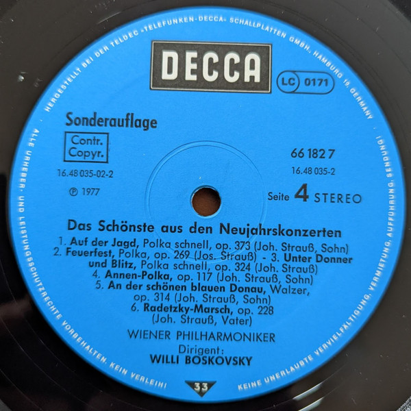 Cover zu Wiener Philharmoniker / Willi Boskovsky - Das Schönste Aus Den Neujahrskonzerten | 1977 | Vinyl | Classical | Germany