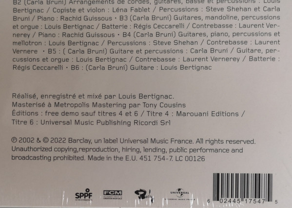 Cover zu Carla Bruni - Quelqu'un M'a Dit | 2023 | Vinyl | Pop | France