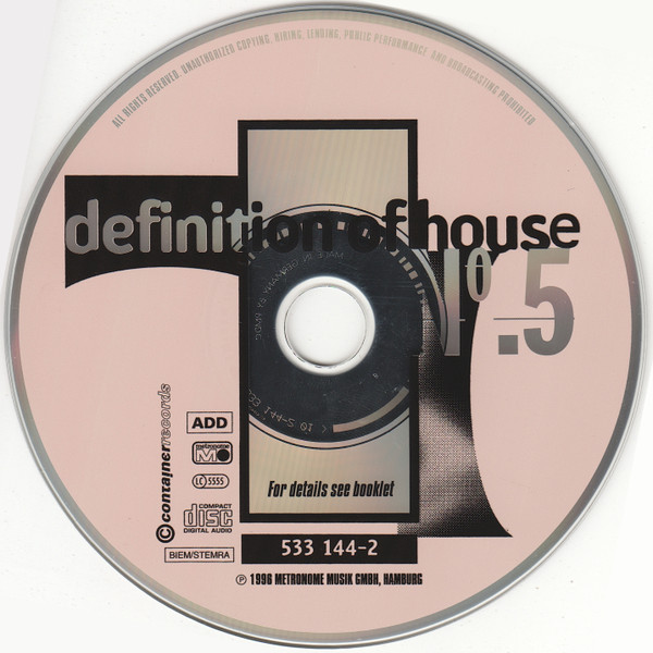 Cover zu Titus (5) - Definition Of House № 5 | 1996 | Vinyl | Electronic | Germany
