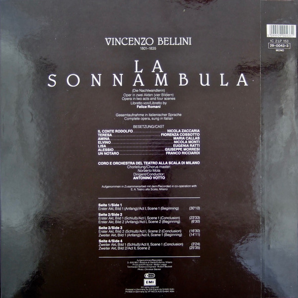 Cover zu Vincenzo Bellini – Maria Callas ∙ Nicola Monti ∙ Nicola Zaccaria ∙ Eugenia Ratti ∙ Fiorenza Cossotto ∙ Orchestra Del Teatro Alla Scala E Coro Del Teatro Alla Scala ∙ Antonino Votto - La Sonn Schallplatten Ankauf