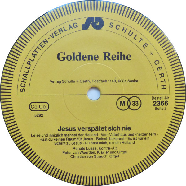 Cover zu Renate Lüsse - Jesus Verspätet Sich Nie | Vinyl | Classical, Folk, World, & Country | Germany