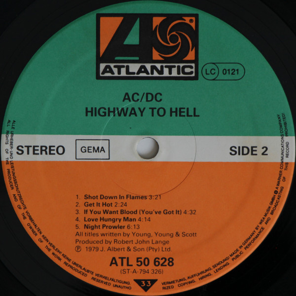 Cover zu AC/DC - Highway To Hell | 1979 | Vinyl | Rock | Germany