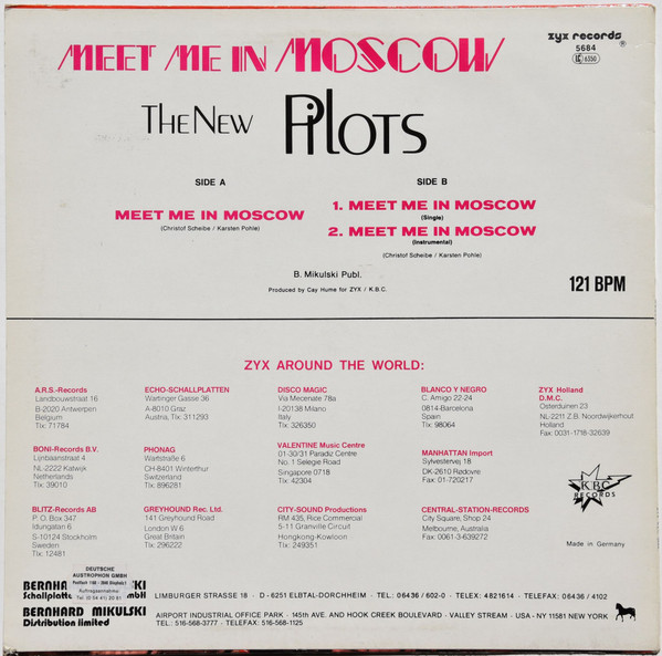 Cover zu The New Pilots - Meet Me In Moscow | 1987 | Vinyl | Electronic | Germany Schallplatten Ankauf