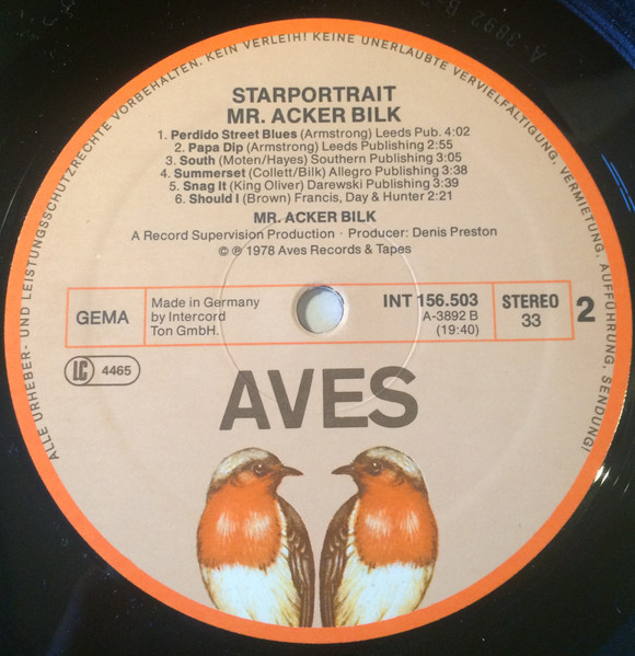 Cover zu Acker Bilk - Starportrait | 1978 | Vinyl | Jazz | Germany Schallplatten Ankauf