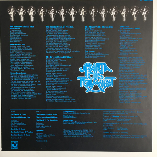 Cover zu Triumvirat - Spartacus | 1977 | Vinyl, LP, Album, Repress | Rock | Germany