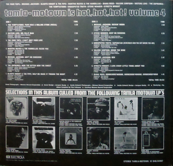 Cover zu Various - Tamla-Motown Is Hot, Hot, Hot! Volume 4 | 1973 | Vinyl | Funk / Soul | Germany