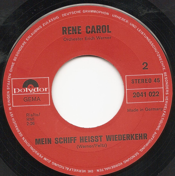Cover zu René Carol - Purpurne Rose Der Nacht (Allentown Jail) | 1970 | Vinyl | Pop | Germany Schallplatten Ankauf