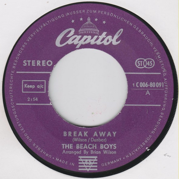 Cover zu The Beach Boys - Break Away / Celebrate The News | 1969 | Vinyl, 7