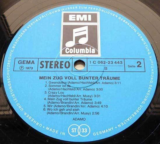 Cover zu Adamo - Mein Zug Voll Bunter Träume (12 Neue Deutsche Chansons) | 1973 | Vinyl | Pop | Germany