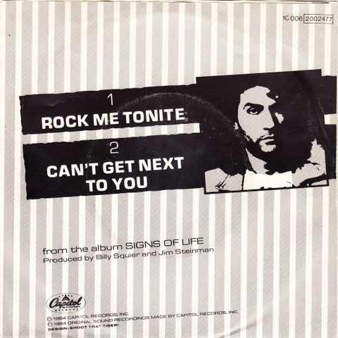 Cover zu Billy Squier - Rock Me Tonite | 1984 | Vinyl | Rock | Europe Schallplatten Ankauf