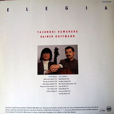 Cover zu Yasunori Kawahara, Rainer Hoffmann (4) - Elegia | 1986 | Vinyl | Classical | Germany Schallplatten Ankauf