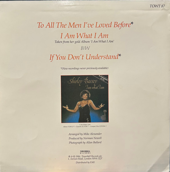 Cover zu Shirley Bassey - To All The Men I've Loved Before | 1986 | Vinyl, 12