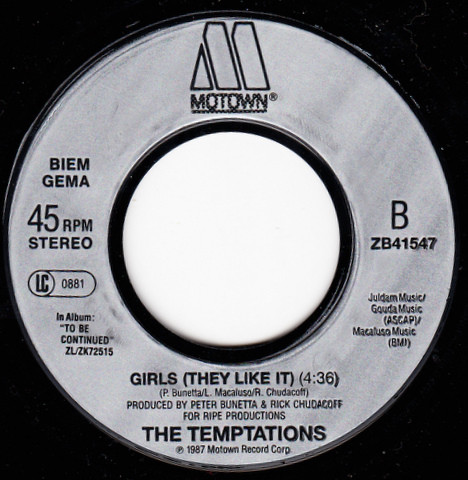 Cover zu The Temptations - I Wonder Who She's Seeing Now | 1987 | Vinyl | Funk / Soul | Europe