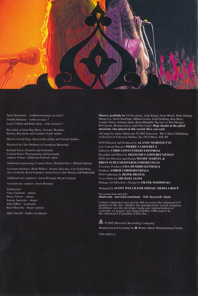 Cover zu Alanis Morissette - Feast On Scraps | 2002 | DVD, DVD-Video, Multichannel, PAL, Copy Protected, CD, Compilation, Enhanced | Electronic, Rock, Pop | Europe