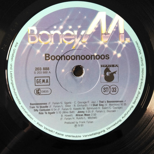 Cover zu Boney M. - Boonoonoonoos | 1981 | Vinyl | Electronic, Reggae, Funk / Soul, Pop | Germany