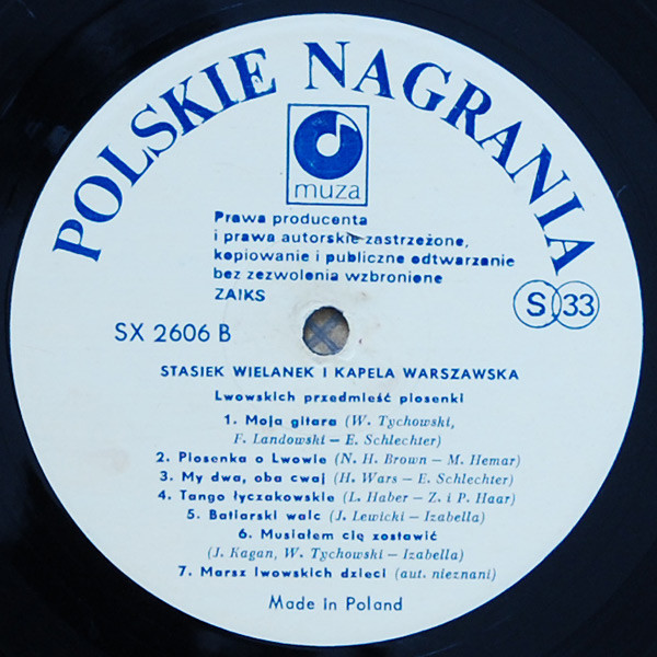 Cover zu Stanisław Wielanek & Kapela Warszawska - Lwowskich Przedmieść Piosenki - Lvov Suburb Songs | 1988 | Vinyl | Folk, World, & Country | Poland Schallplatten Ankauf