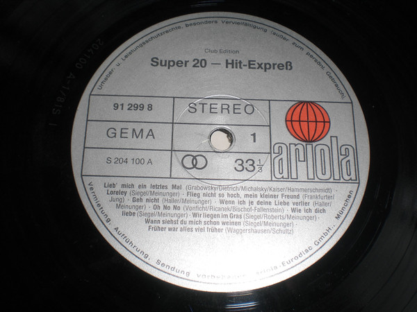 Cover zu Various - Super 20 - Hit-Express | 1981 | Vinyl | Pop | Germany