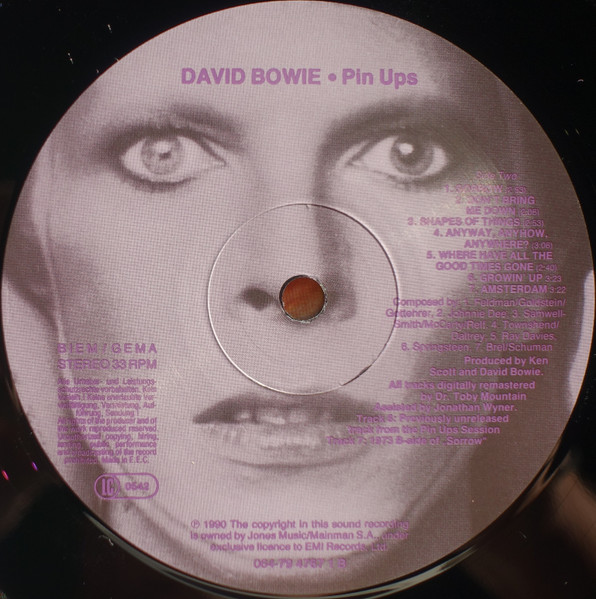 Cover zu David Bowie - Pinups | 1990 | Vinyl | Rock | Europe