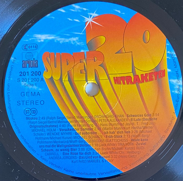Cover zu Various - Super 20 - Hitraketen | 1979 | Vinyl, LP, Compilation, Stereo | Electronic, Rock, Pop | Germany
