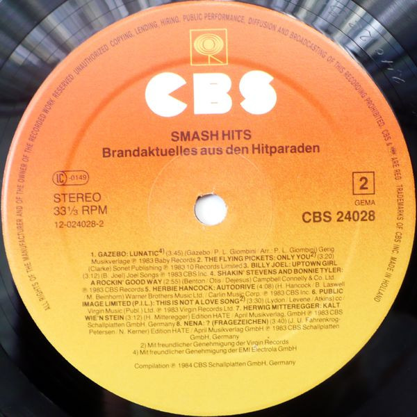 Cover zu Various - Smash Hits | 1984 | Vinyl | Electronic, Rock | Germany