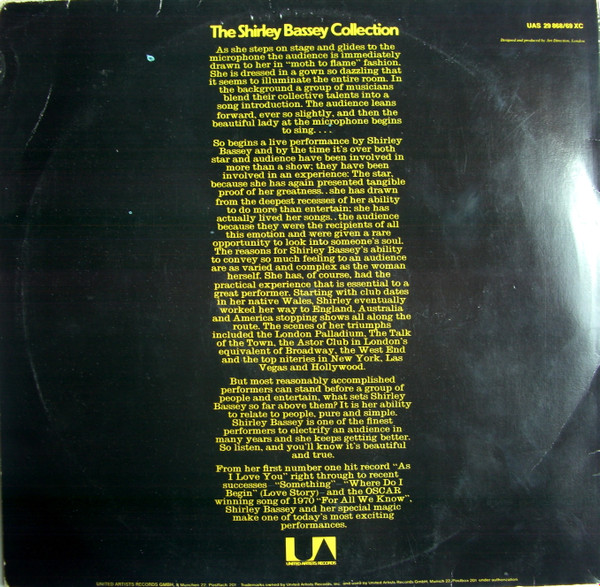 Cover zu Shirley Bassey - The Shirley Bassey Collection | 1975 | Vinyl | Jazz, Pop | Germany Schallplatten Ankauf