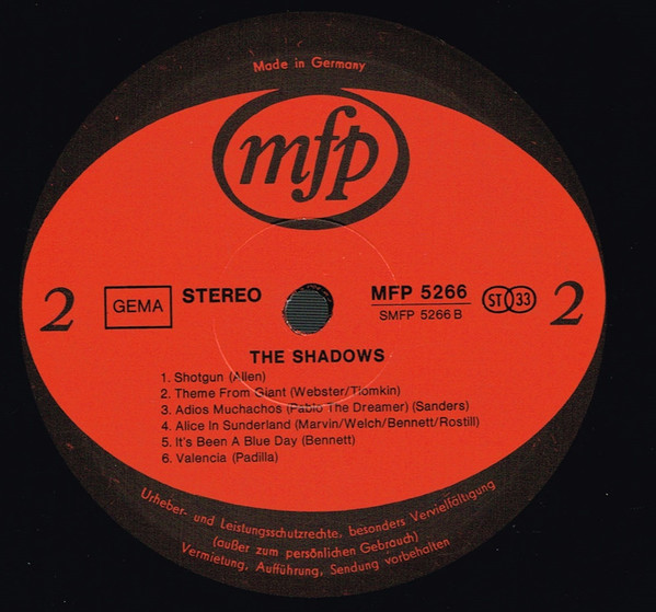 Cover zu The Shadows - Mustang | 1972 | Vinyl | Rock | Germany Schallplatten Ankauf