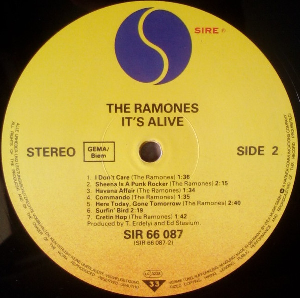 Cover zu Ramones - It's Alive | Vinyl, LP, Album, Repress | Rock | Europe Schallplatten Ankauf
