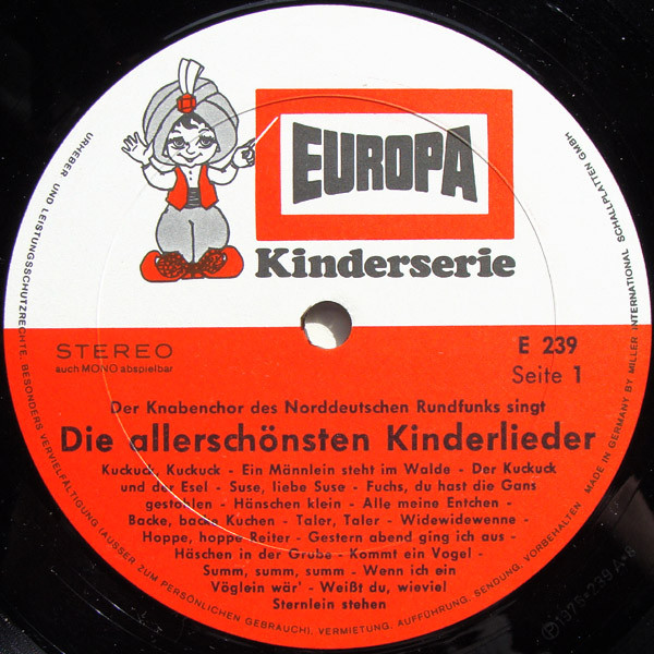 Cover zu Der Knabenchor Des Norddeutschen Rundfunks - Die Allerschönsten Kinderlieder | 1975 | Vinyl | Children's | Germany Schallplatten Ankauf