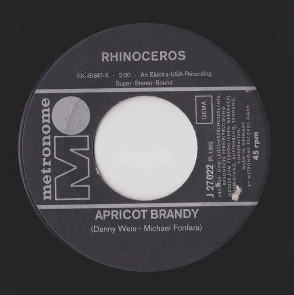 Cover zu Rhinoceros (2) - Apricot Brandy | 1969 | Vinyl | Rock | Germany Schallplatten Ankauf