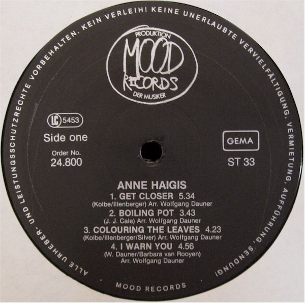 Cover zu Anne Haigis - For Here Where The Life Is | 1981 | Vinyl | Jazz, Latin, Pop | Germany