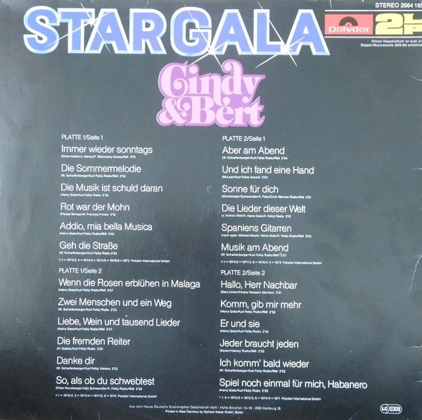 Cover zu Cindy & Bert - Stargala | Vinyl | Pop | Germany Schallplatten Ankauf