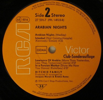 Cover zu The Ritchie Family - Arabian Nights | 1976 | Vinyl | Funk / Soul | Germany