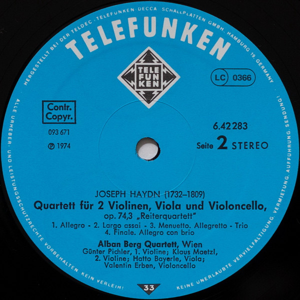 Cover zu Wolfgang Amadeus Mozart / Joseph Haydn - Alban Berg Quartett - »Frühlingsquartett« / »Reiterquartett« | 1977 | Vinyl | Classical | Germany