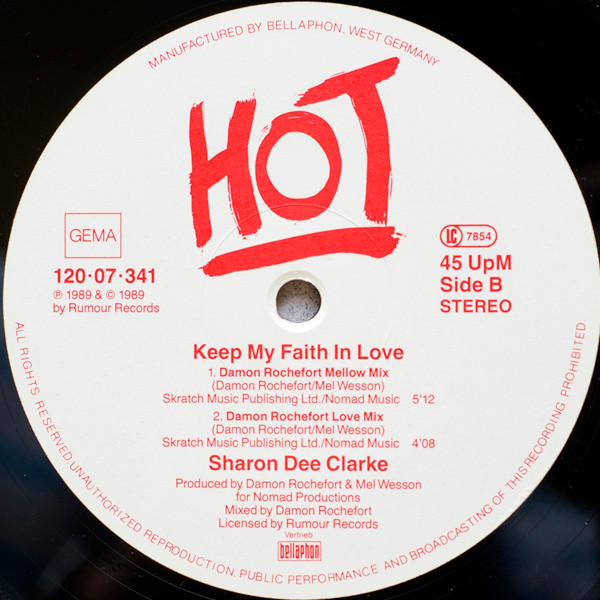 Cover zu Sharon Dee Clarke - Keeping My Faith In Love | 1989 | Vinyl | Electronic, Funk / Soul | Germany