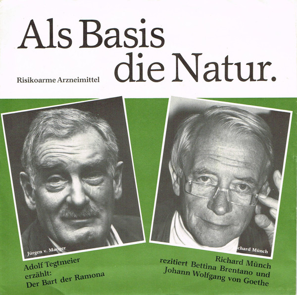 Cover zu Adolf Tegtmeier / Richard Münch - Als Basis Die Natur | Vinyl, 7