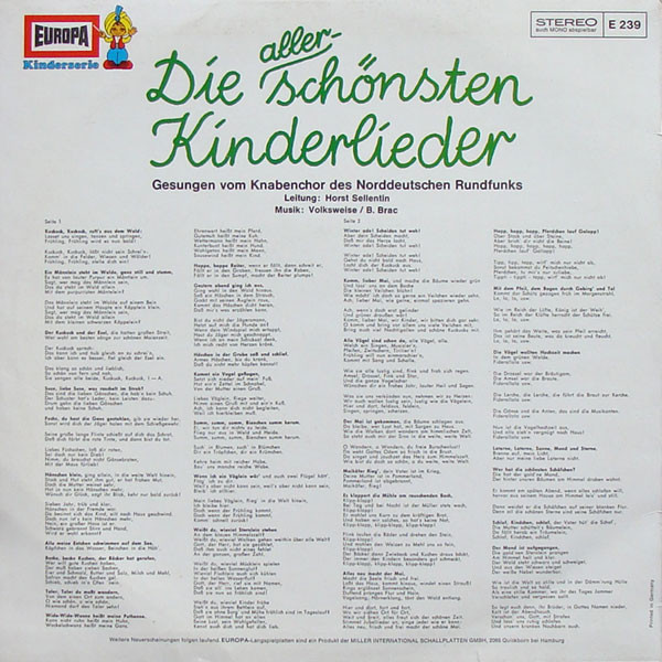 Cover zu Der Knabenchor Des Norddeutschen Rundfunks - Die Allerschönsten Kinderlieder | 1975 | Vinyl | Children's | Germany