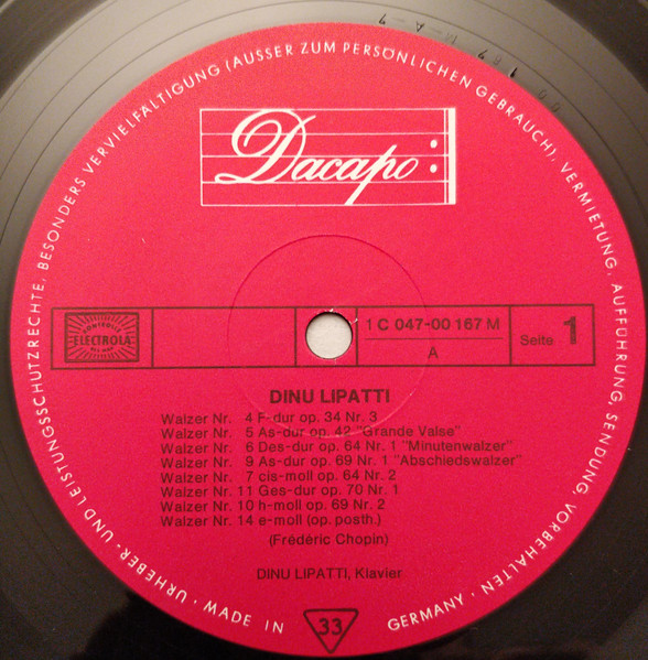 Cover zu Dinu Lipatti, Frédéric Chopin - Vierzehn Walzer | 1973 | Vinyl | Classical | Germany Schallplatten Ankauf