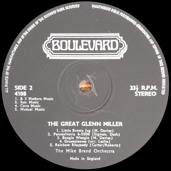 Cover zu The Mike Brand Orchestra - The Great Glenn Miller | 1973 | Vinyl | Jazz | UK