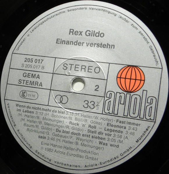 Cover zu Rex Gildo - Einander Verstehn | 1982 | Vinyl | Pop | Germany